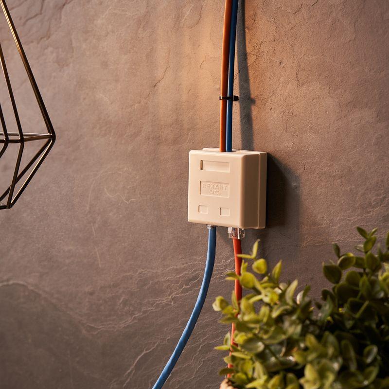 розетка компьютерная + телефонная 2-м оп rj45 (8p8c) + rj11 (6p4c) lan rexant 06-0106-c от BTSprom.by