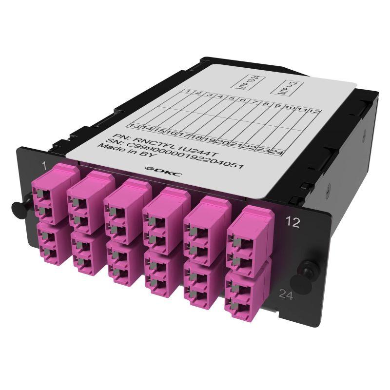 кассета претерминированная 24ов 50/125 om4 2xmtp(12)f/12xlc duplex (с интегрированными шторками) 1 hu dkc rnctfl1u244t от BTSprom.by