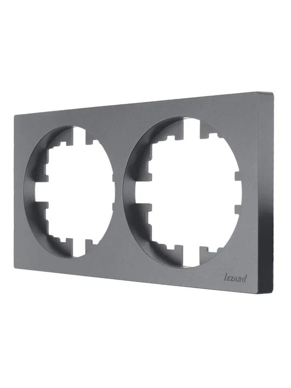  Рамка 2-м OSEN горизонт. квадрат сер. матов. LEZARD 743-7400-147 фото в каталоге от BTSprom.by