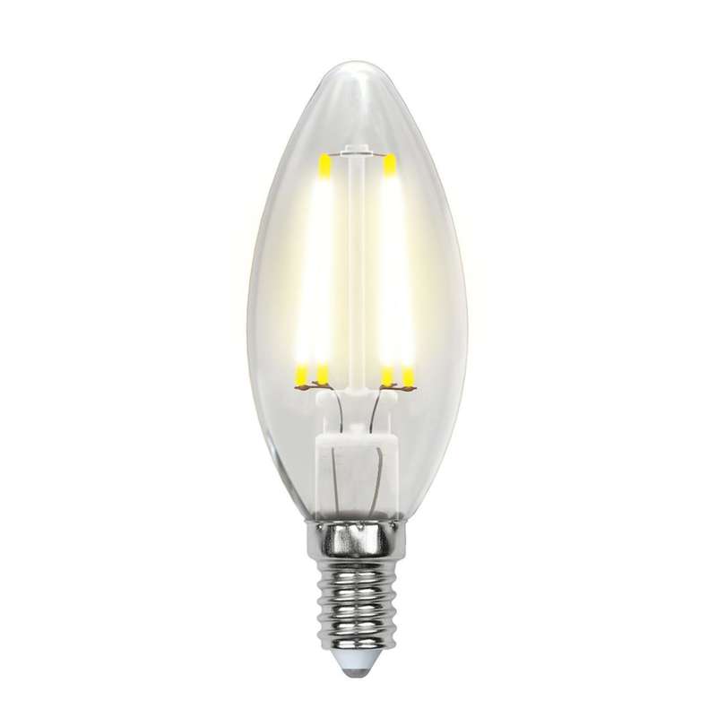 лампа светодиодная led-c35-5w/ww/e14/cl/dim gla01tr форма "свеча" прозр. air теплый бел. 3000к диммир. упак. картон uniel ul-00002860 от BTSprom.by