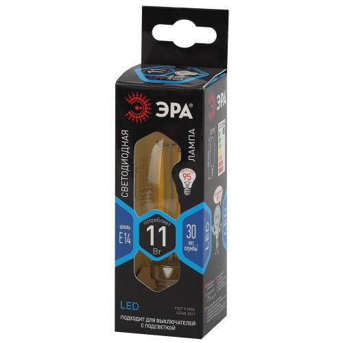 Лампа светодиодная филаментная F-LED B35-11W-840-E14 11Вт B35 свеча 4000К нейтр. бел. E14 Эра Б0046987 фото в каталоге от BTSprom.by