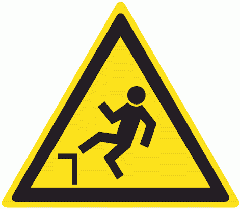 знак w 15 "осторожно. возможность падения с высоты" 200х200х200мм пластик ekf pn-w-15 от BTSprom.by