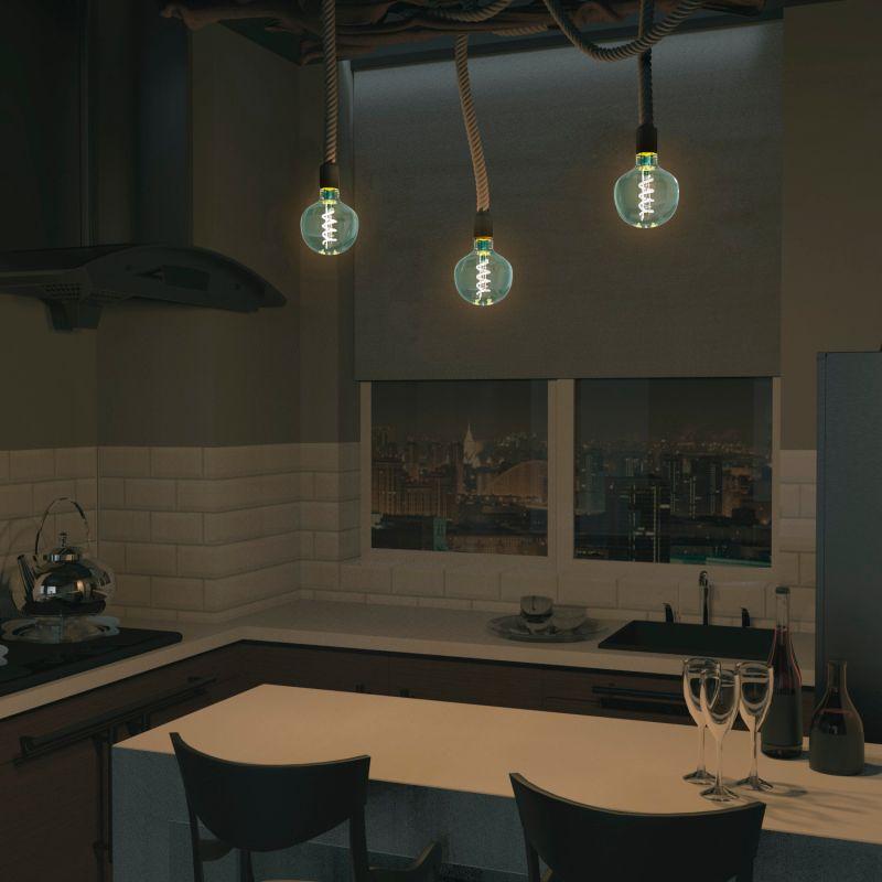 Лампа светодиодная филаментная Black Filament 5Вт G125 шар 1800К тепл. бел. E27 190лм GAUSS 1013802105 фото в каталоге от BTSprom.by