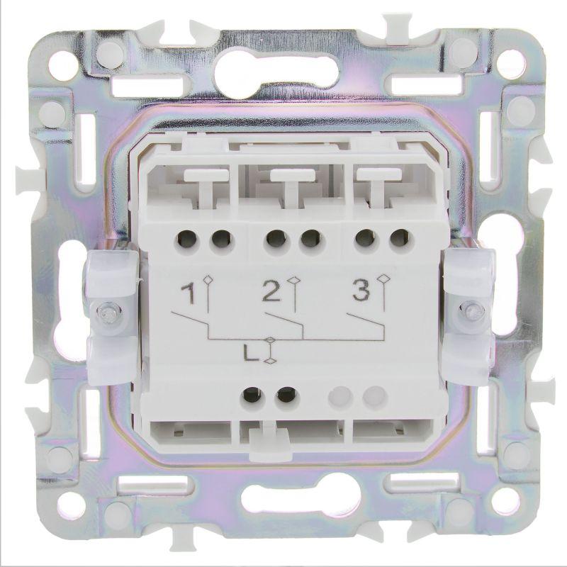  Выключатель 3-кл. SKANDY 10А SK-V11W арктич. бел. IEK SK-V30-0-10-K01 фото в каталоге от BTSprom.by