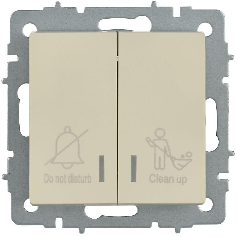  Выключатель 2-кл. BRITE 10А ВС10-2-9-БрКр для отелей с индик. механизм беж. IEK BR-V20-2-10-K10 фото в каталоге от BTSprom.by