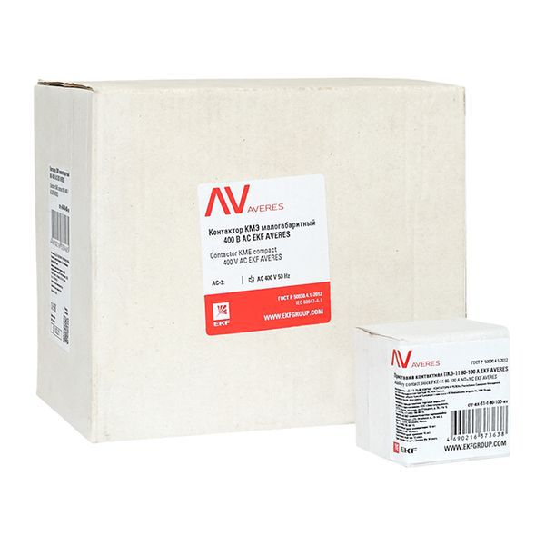  Комплект КМЭ 90А кат. 400В АС 1НО+1НЗ AVERES EKF ctr-s-90-00-400-av-22 фото в каталоге от BTSprom.by