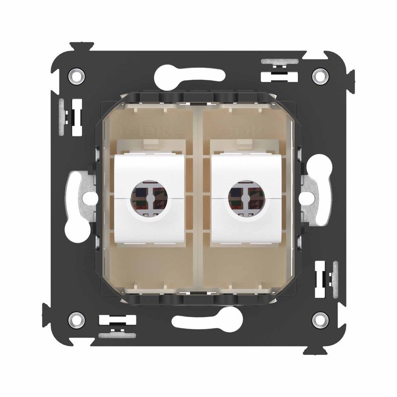 Розетка компьютерная 2-м СП Avanti "Ванильная дымка" RJ45 кат.6A без шторок механизм DKC 4405674 фото в каталоге от BTSprom.by