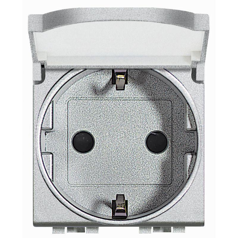 розетка 1-м сп 2мод. livinglight 16а ip20 2p+e с крышкой алюм. leg btc nt4141pw от BTSprom.by