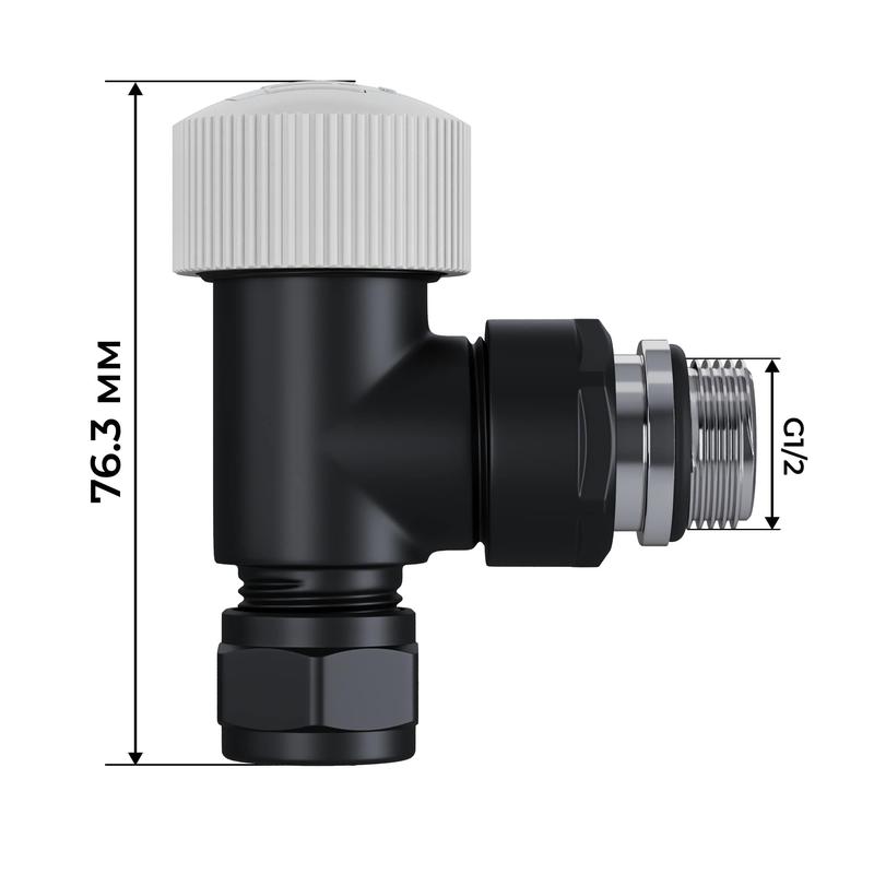  Набор термостатический угловой Design Pro 15мм М30х1.5 черн. Royal Thermo НС-1646650 фото в каталоге от BTSprom.by