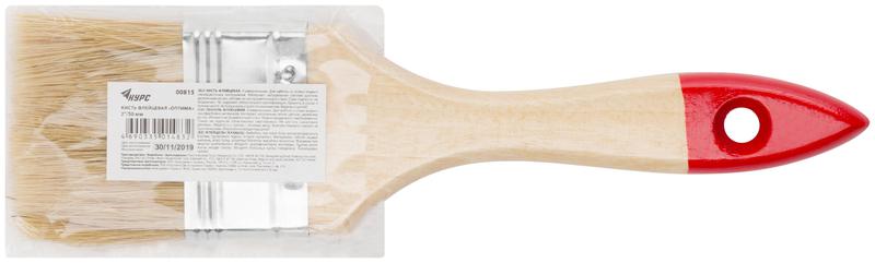  Кисть флейцевая "Оптима" 2дюйм (50мм) натур. свет. щетина деревянная ручка КУРС 00815 фото в каталоге от BTSprom.by