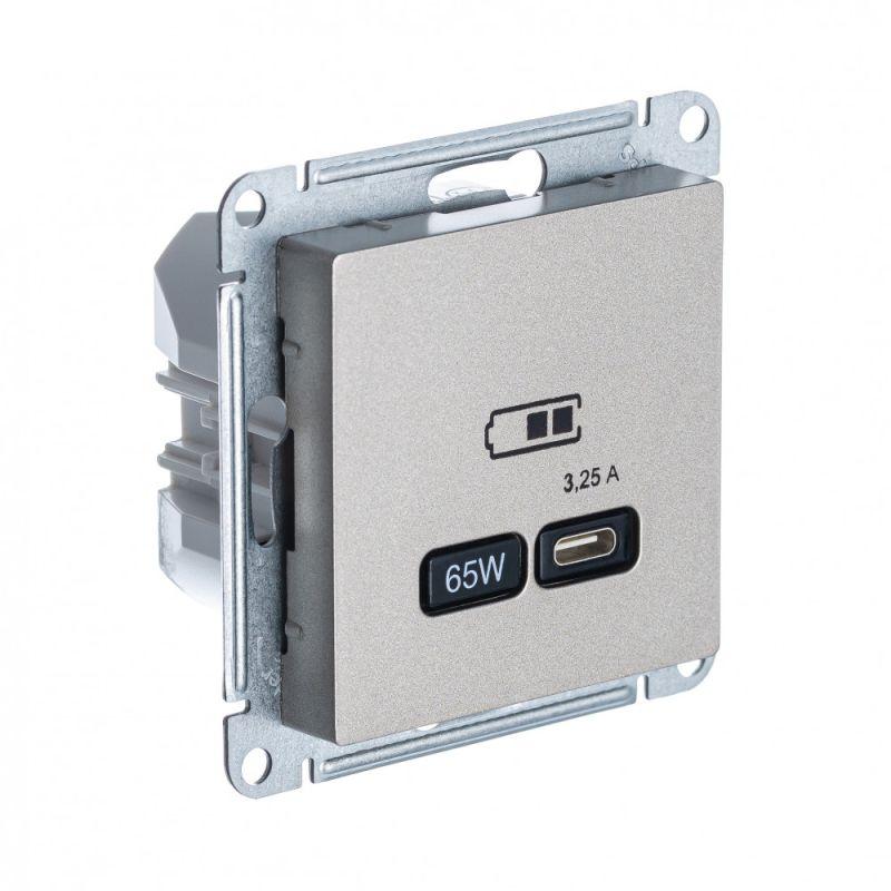 розетка usb atlasdesign тип c 65вт qc pd высокоскор. зу механизм шампань se atn000527 от BTSprom.by