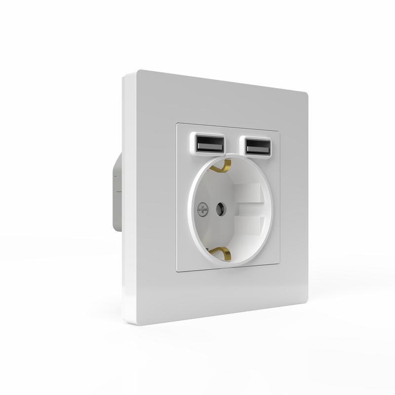  Розетка 1-м СП Pixel IP20 с заземл. с 2-мя заряд. устр. USB тип A+A механизм бел. TOKOV ELECTRIC TKE-PX-R1U2A-C01 фото в каталоге от BTSprom.by