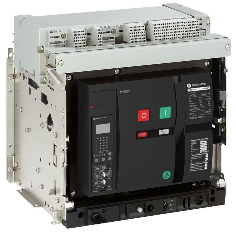 выключатель автоматический 25h 3п 6.0e выкатн. гп mch+mx+xf dc 220в se spa40h253dhdd58eru от BTSprom.by