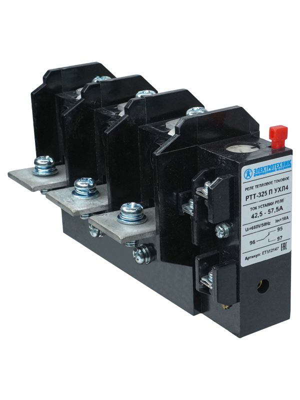 реле тепл. ртт-325 п ухл4 50а 42.5-57.5а 660в/50гц 1з+1р ручной возврат ip00 электротехник et512147 от BTSprom.by