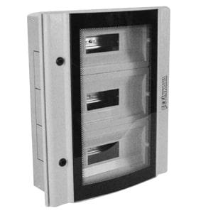 корпус щита распределительного 450х650х100мм din-рейки 60m(3х20) навесной прозр. дверца из гнутого стекла метал. сер. cetinkaya pano cpd4506510saps от BTSprom.by