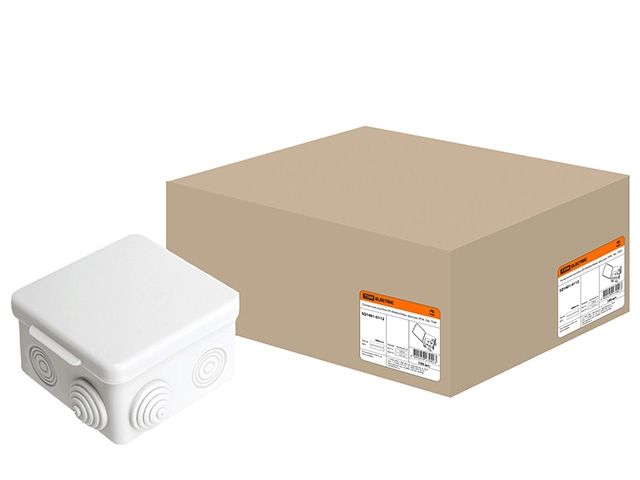 коробка распред.с крышкой 80х80х50мм ip54, 7вх. tdm (пылебрызгозащищенная) sq1401-0112 от BTSprom.by