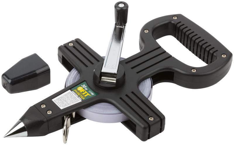  Рулетка геодезическая 30м стальная лента открытый пластик. корпус черн. FIT 17780 фото в каталоге от BTSprom.by