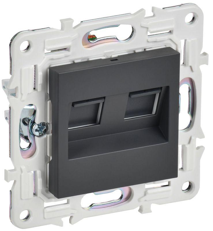 розетка компьютерная двойн. rj45 кат.5e skandy sk-k03t титан iek sk-k20-1-k48 от BTSprom.by