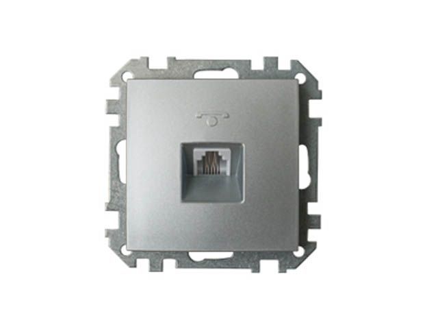 розетка 1-ая телефонная (скрытая) серебро, стиль, bylectrica тр4-037сер от BTSprom.by