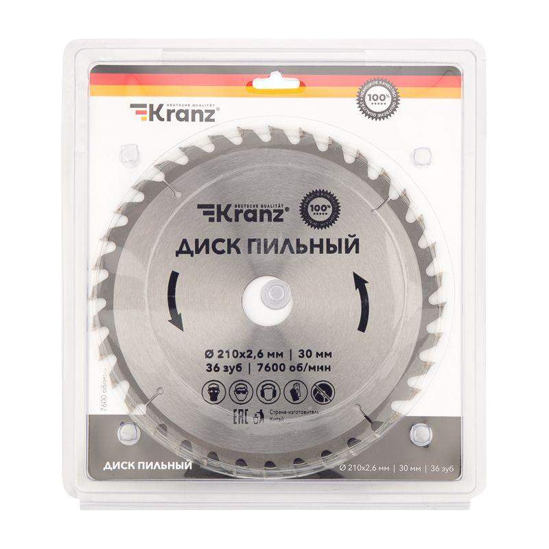  Диск пильный 210мм х36зуб х30мм Kranz KR-92-0121 фото в каталоге от BTSprom.by