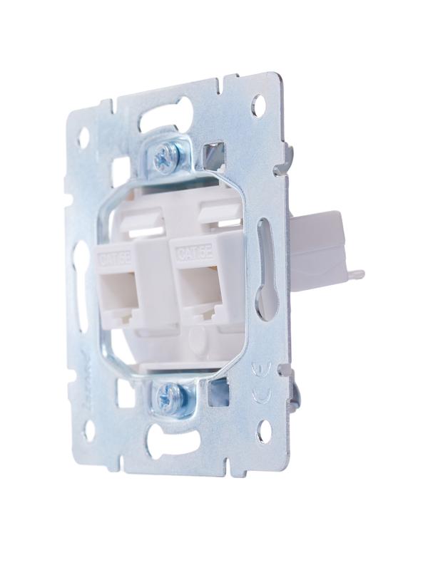  Розетка компьютерная 2-м СП Vesna механизм бел. LEZARD 742-0288-141 фото в каталоге от BTSprom.by