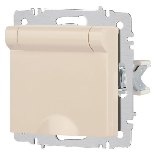  Розетка 1-м СП Accent 6-203-02 16А IP20 250В 2P+E Schuko с крышкой сл.кость Intro Б0063716 фото в каталоге от BTSprom.by