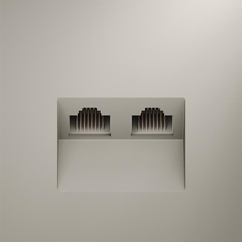  Розетка компьютерная 2-м СП S70 RJ45 + RJ45 кат.6 механизм кашемир Voltum VLS060203 фото в каталоге от BTSprom.by