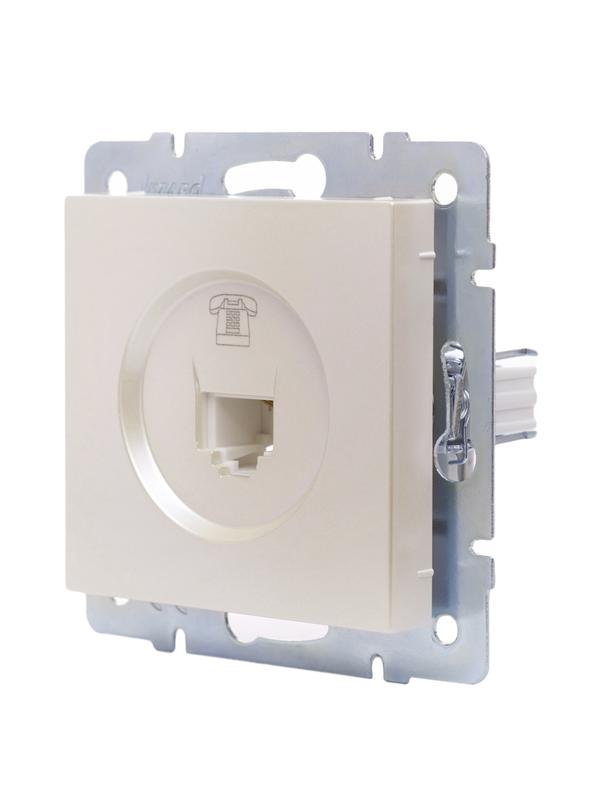  Розетка телефонная СП Vesna евро стандарт механизм жемчуж./бел. перламутр LEZARD 742-3088-137 фото в каталоге от BTSprom.by