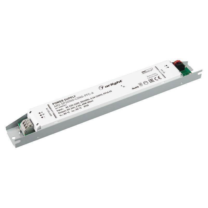 блок питания arv-sp24060-long-pfc-a 24в 2.5а 60вт ip20 метал. arlight 025594(1) от BTSprom.by