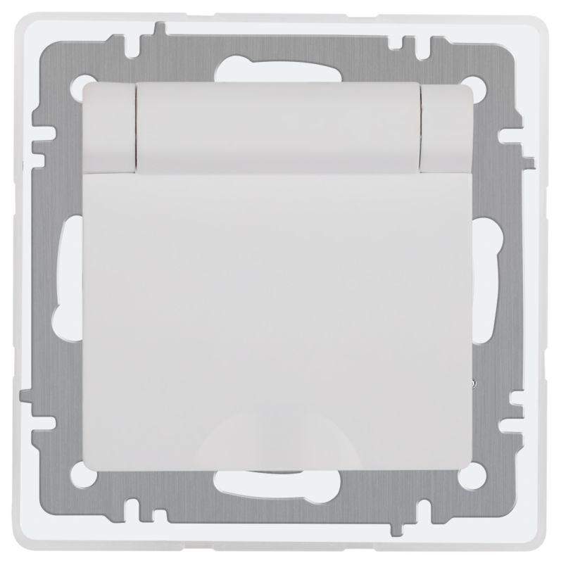 розетка 1-м сп accent 6-209-01 16а ip44 250в 2p+e schuko с крышкой защ. штор. al/cu бел. intro б0063553 от BTSprom.by