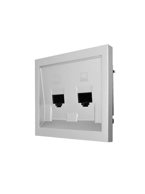  Розетка 2-мест. компьютерная СП ZIMA IP20 сер. матов. LEZARD 704-7488-141 фото в каталоге от BTSprom.by