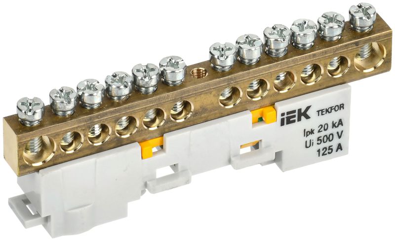 шина pe "земля" неизол. на универс. держ. 8х12-12-ж tekfor iek tf-nn20-12-dl-k05 от BTSprom.by