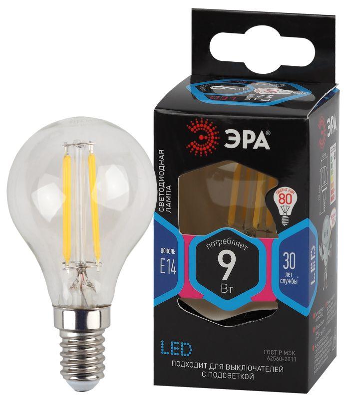 лампа светодиодная филаментная f-led p45-9w-840-e14 9вт p45 шар 4000к нейтр. бел. e14 эра б0047026 от BTSprom.by