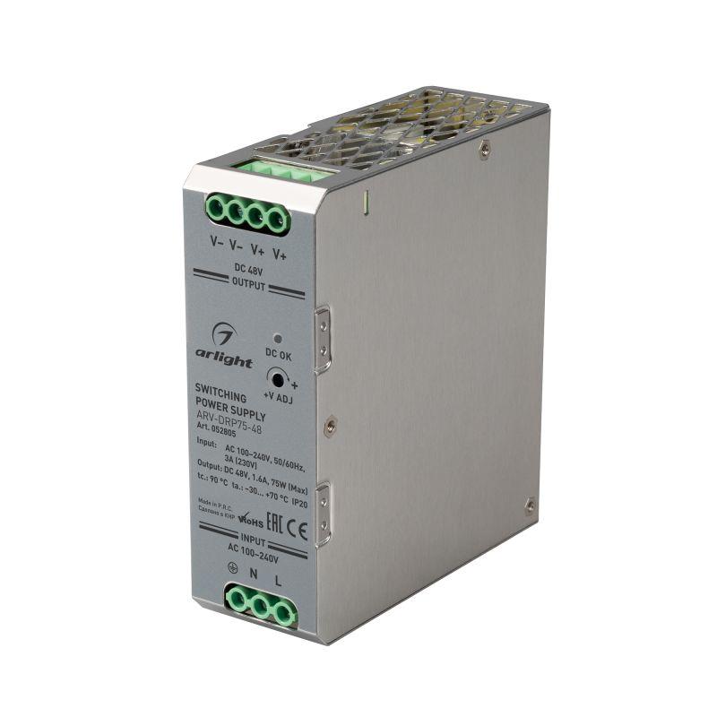 блок питания arv-drp75-48 48в 1.6а 75вт ip20 метал. arlight 052805 от BTSprom.by