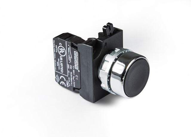 кнопка нажимная круглая черн. cm100dh (1но) emas cm100dh от BTSprom.by
