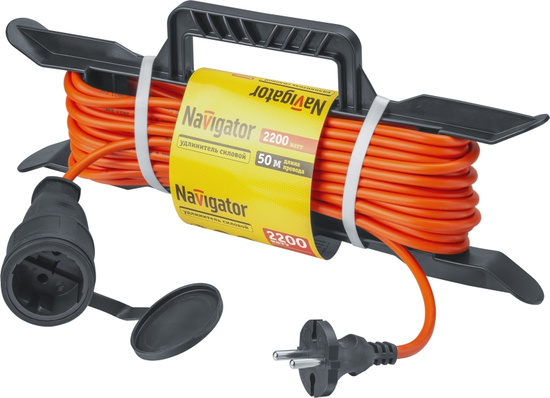 удлинитель на рамке 50м без заземл. 95 287 npe-f-50-x-2x1 navigator 95287 от BTSprom.by