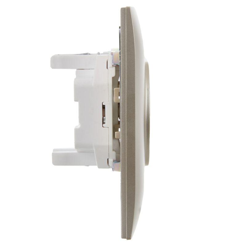  Розетка 2-м SKANDY 10А без заземл. без защ. шторок в сборе SK-R10Sh шампань IEK SK-R20-10-K37-F фото в каталоге от BTSprom.by