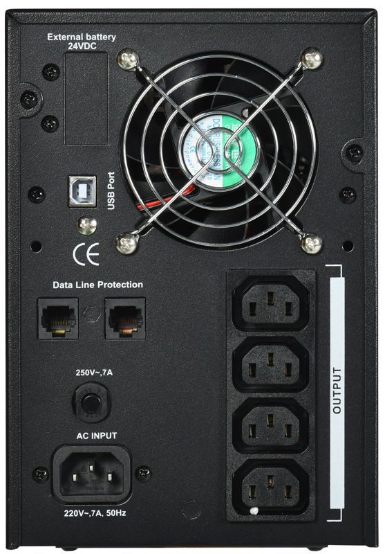  Источник бесперебойного питания ELECTRA LT 1.5кВА/1.2кВт с АКБ 2х7А.ч USB ITK ELT-1500VA-1-002 фото в каталоге от BTSprom.by