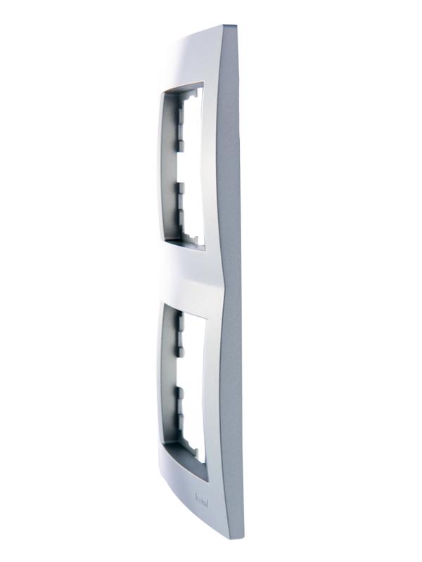  Рамка 2-м Karina вертикал. матов. серебр. LEZARD 707-4300-152 фото в каталоге от BTSprom.by