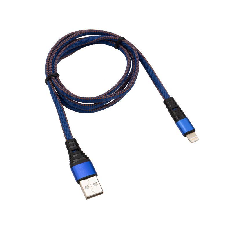 кабель usb-lightning 2.4а 1м син. нейлоновая оплетка rexant 18-7053 от BTSprom.by