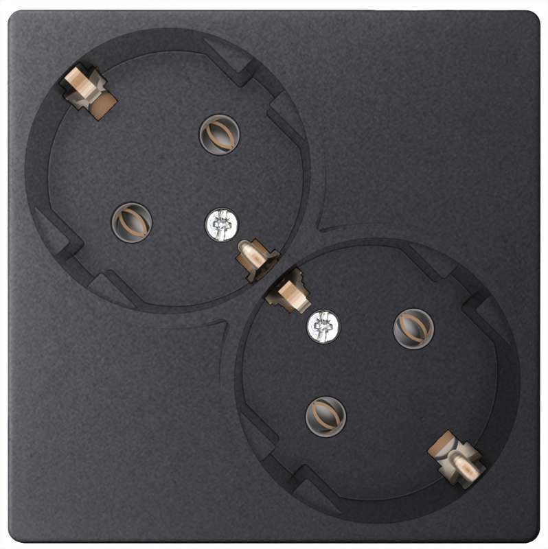 розетка 2-м сп simon 24 16а ip20 2х2p+e schuko без защ. шторок механизм графит simon 2450459-038 от BTSprom.by