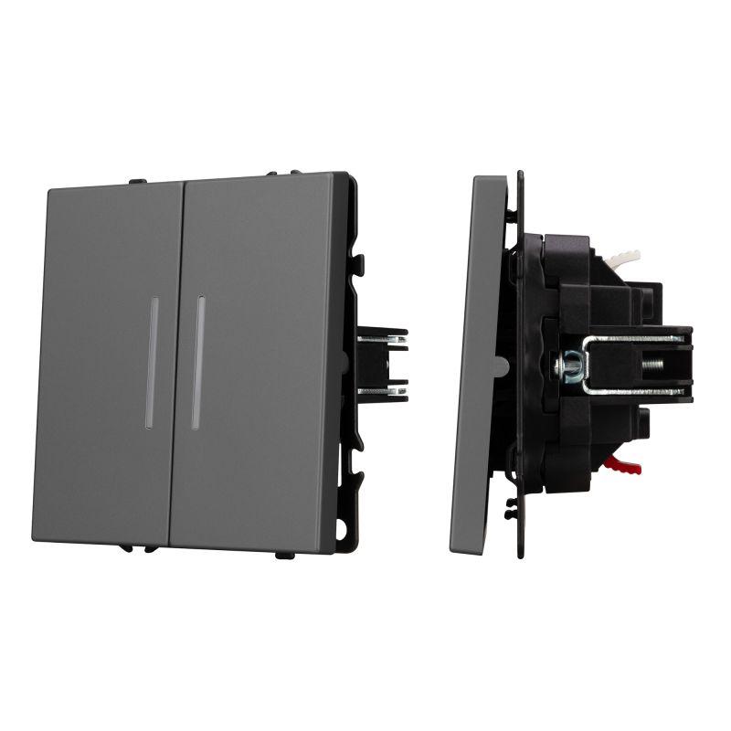 выключатель непроходной 2-кл. led swt-nobe-mk02-sfpl-l-gr 10а 230в механизм arlight 054266 от BTSprom.by