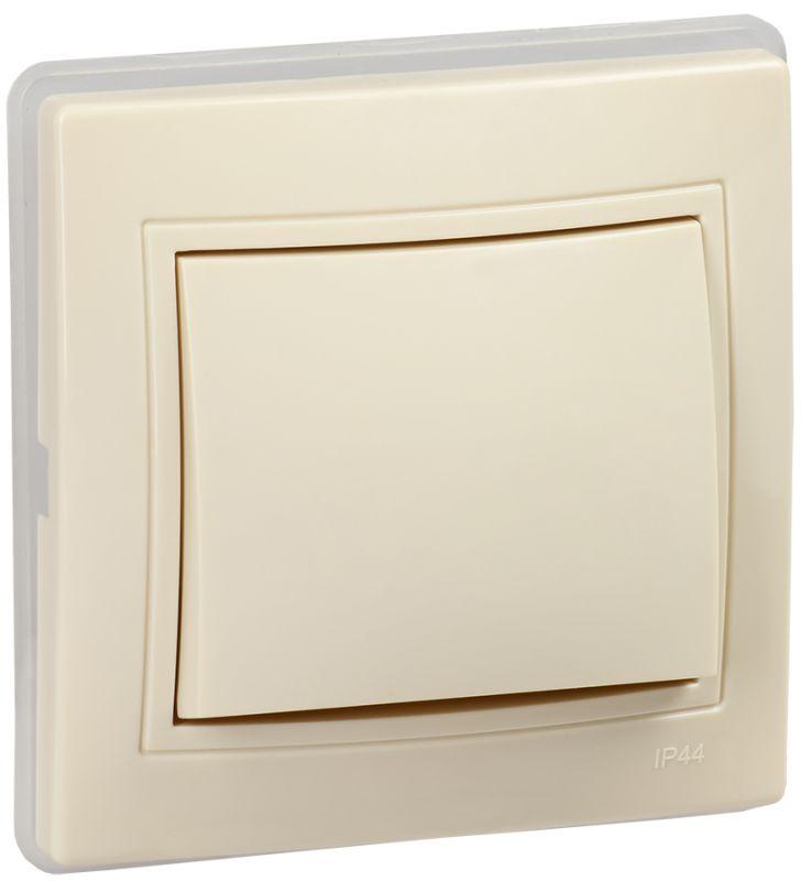 выключатель 1-кл. сп кварта вс10-1-0-ккм-44 10а ip44 крем. iek kv-v10-10-44-k33 от BTSprom.by