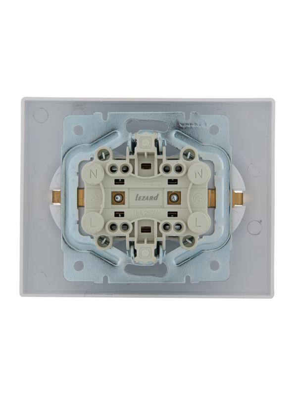  Розетка 2-м СП Karina с заземл. термопласт жемчуж./бел. перламутр. LEZARD 707-3000-127B фото в каталоге от BTSprom.by