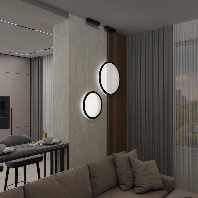  Светильник Veil подвесной вертикальный со светодиодом H1500 d400 220В 36Вт 3000-6000К IP20 черн. алюм. DENKIRS DK6604-BK фото в каталоге от BTSprom.by