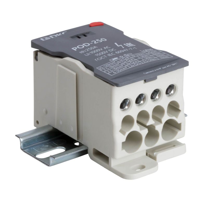 блок распределительный винтовой зажим 1х120кв.мм 2х35кв.мм 5х16кв.мм 4х10кв.мм dkc pod-250 от BTSprom.by