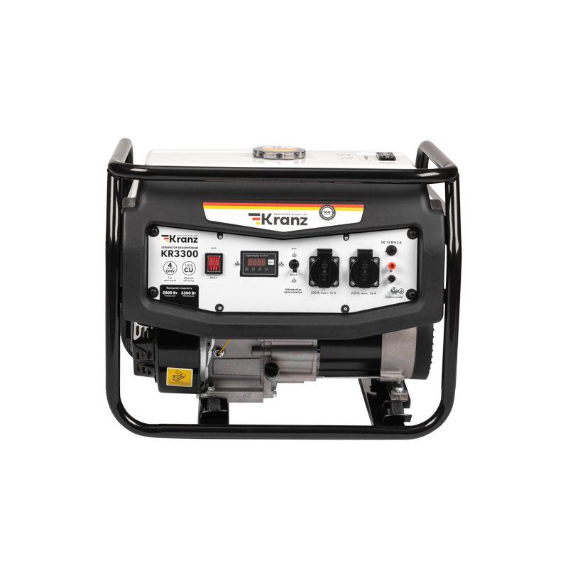  Генератор бензиновый KR3300 3.3кВт 230В 15л ручной стартер KRANZ KR-16-1133 фото в каталоге от BTSprom.by