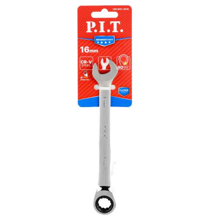 ключ комбинированный с храповым механизмом advance hrcw01-0016 (16мм 40crv 90 зубцов nicr) p.i.t. hrcw01-0016 от BTSprom.by