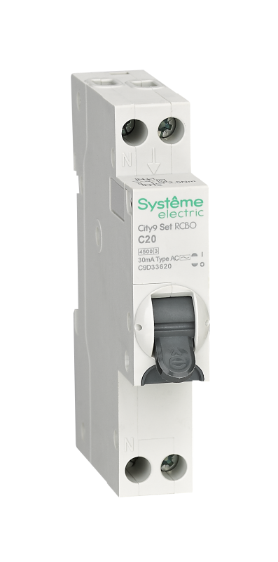 выключатель автоматический дифференциального тока 2п (1p+n) c 20а 30ма тип ac 4.5ка city9 18мм se c9d33620 от BTSprom.by