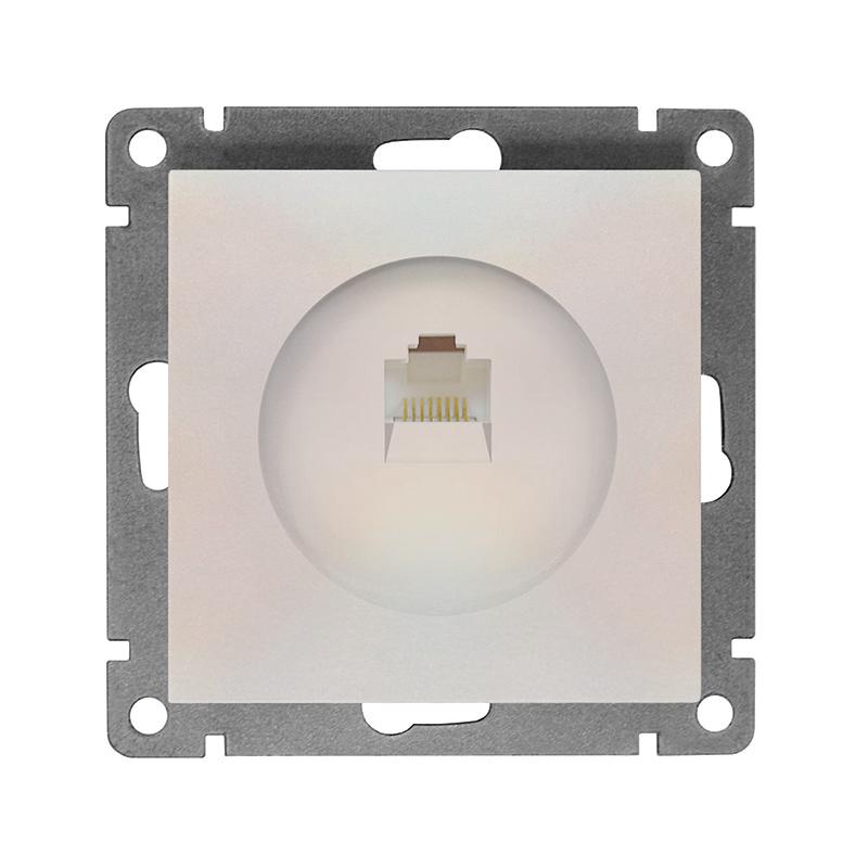 розетка компьютерная 1-м сп афина rj45 кат.5e механизм жемчуж. universal a0051-obr от BTSprom.by